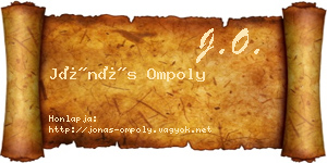 Jónás Ompoly névjegykártya